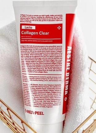 Очищающая пенка medi-peel lacto collagen clear с коллагеном 300 мл4 фото