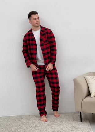 Домашний мужской костюм, чоловiча пiжама фланель6 фото