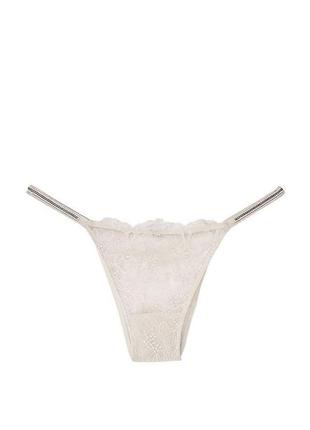 Трусики м'ятні зі стразами victoria's secret very sexy rhinestone shine strap brazilian panty4 фото