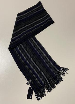 Мужской вязаный шарф полосатый шарфик в полоску george