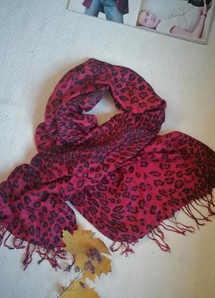 Шарф палантин леопардовий принт