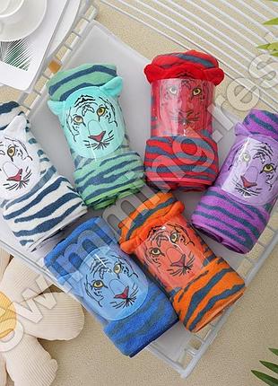 Рушник лицевий мікрофібра 100*50 см голова тигра