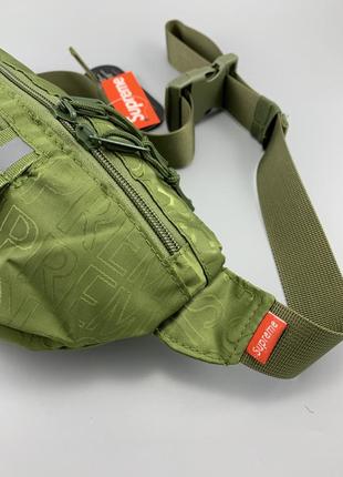 Сумка на пояс / бананка supreme waist bag “olive - ss19”4 фото