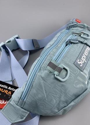 Сумка на пояс supreme waist bag “blue - ss19”3 фото