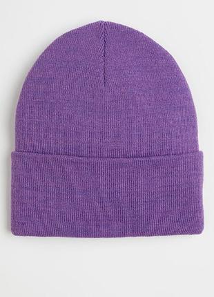 Шапка шапочка шапуля акрил h&m фіолетова