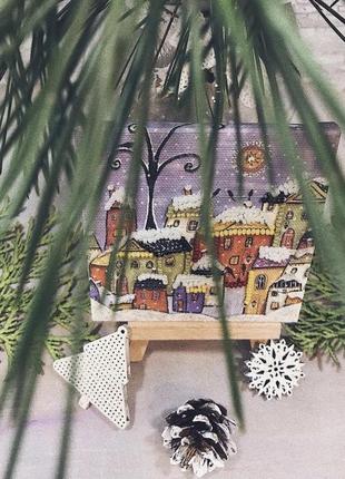 Панно- магніти (підвіски) із зимовими новорічними сюжетами ручна робота, хендмейд6 фото