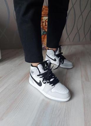 Кросівки зимові nike air jordan 1 retro smoke grey winter