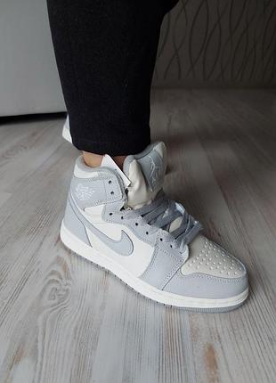 Кросівки зимові nike air jordan 1 retro light blue winter