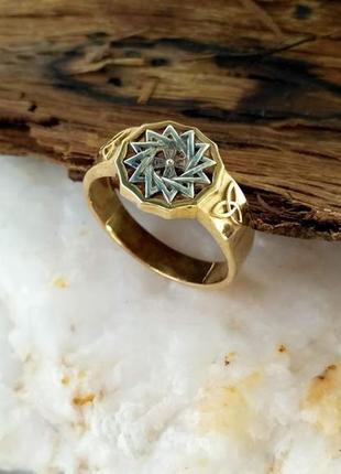 Кольцо звезда эрцгамма из бронзы с серебряной накладкой1 фото