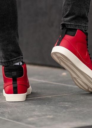 Мужские зимние кроссовки с мехом nike blazer red fur7 фото