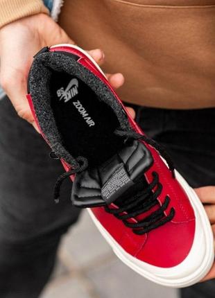 Мужские зимние кроссовки с мехом nike blazer red fur6 фото