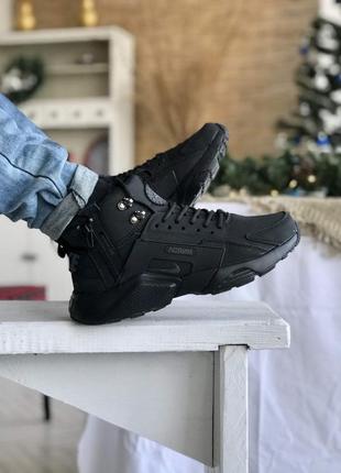 Мужские зимние кроссовки nike huarache x acronym термо black2 фото