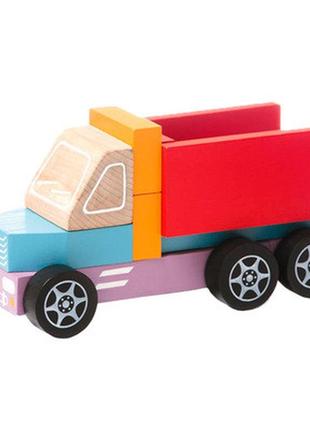 Деревянная машинка самосвал, cubika  14026