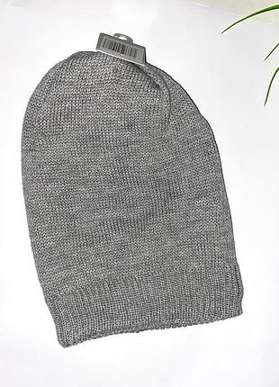 Подвійна сіра шапка // розмір: one size