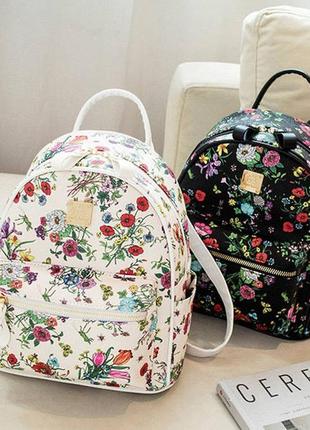 Женский городской прогулочный рюкзак с цветочками, мини рюкзачок для девушек с цветами