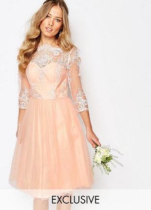 Акция! вечернее платье / платье подружке невесты chi chi london (peach)