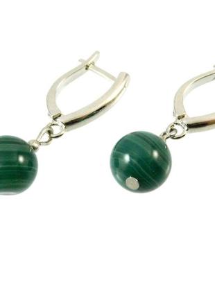 Ексклюзивні сережки агат зелений, вишукані сережки з натурального каменю, красиві прикраси1 фото