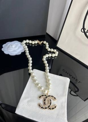 Брендове кольє позолота, перлини