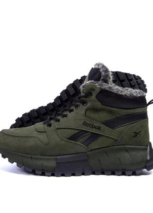 Зимние кожаные мужские кроссовки / ботинки reebok
