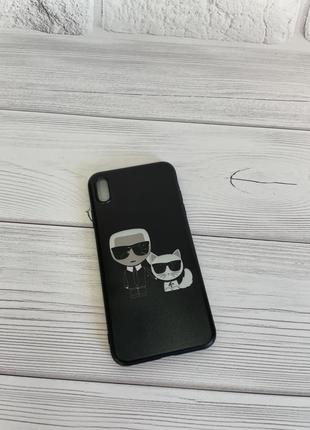 Чехол на apple xs max в стилі karl lagerfeld