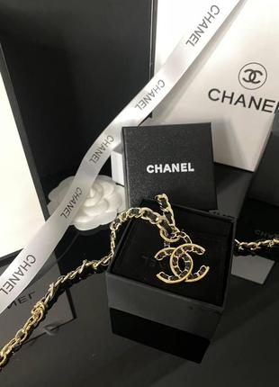 Брендовая подвеска позолота, кожа