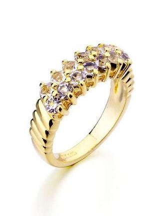 Кольцо веночек из белых камней swarovski 17й размер