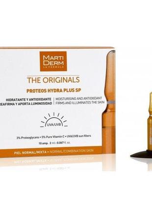 Солнцезащитные ампулы для лица  martiderm the originals proteos hydra plus sp 10амп по 2 мл