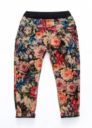 Штани для дівчинки з квітами flowers 104см - 128см