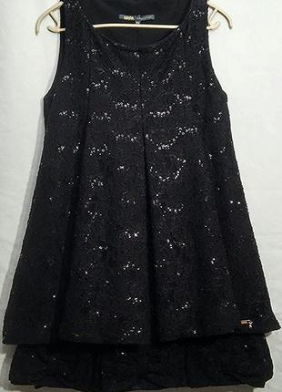 Babylon collection, плаття чорне міні мереживо, made in italy2 фото