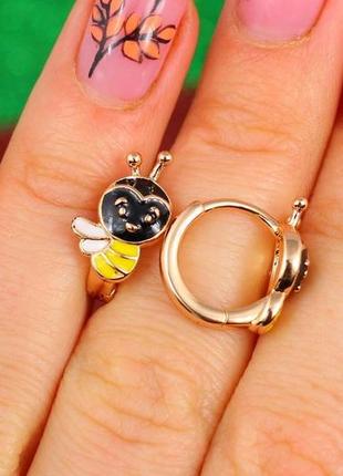 Серьги xuping jewelry пчелки 1.2 см золотистые