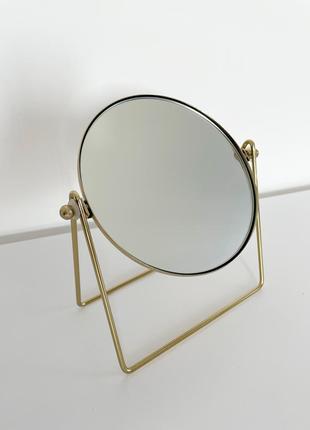 Настільне дзеркало h&m під золото трендове стильне кругле металеве тренд 2022