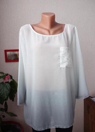 Новая белая блуза с серым градиентом 42 размер charles voegel на бирке 42 евро2 фото