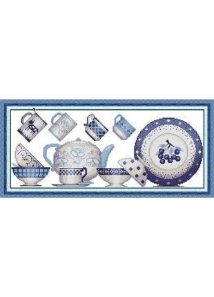 Набір для вишивання хрестиком з нанесеною на канву схемою "porcelain 5" .( aida 14ct printed, 48*21 см)