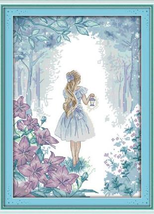 Набір для вишивання за нанесеною на канву схемою "to explore the miracle". aida 14ct printed, 29*38 см