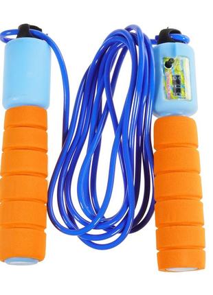 Спортивна мотузка з метром, апельсиново-блакитним