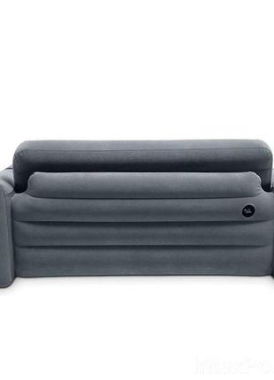 Надувний диван intex 66552-4, 203 х 224 х 66 см, з електричним насосом і подушка, диван трансформер 2 в 17 фото