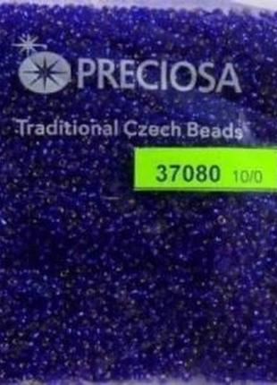 Чешский бисер preciosa № 37080 (блестящий кобальтовый темный) / 10 г