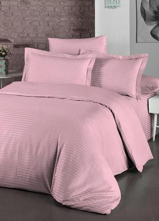 Комплект постельного белья lighthouse exclusive sateen stripe lux 200х220 cм пудровый