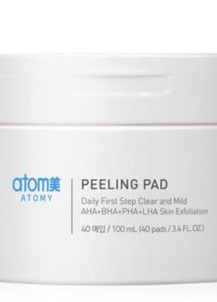 Atomy peeling pad. подушечки для пілінгу обличчя атомі .40 штук