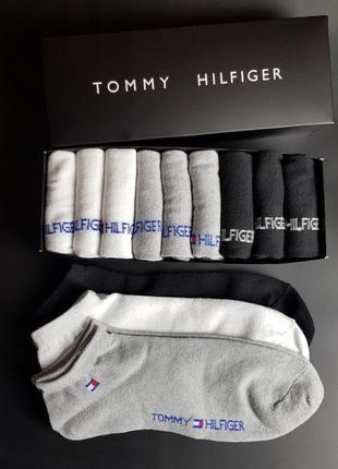 Носки томми хилфигер мужские 9 пар (41-46) tommy hilfiger коробка в подарок7 фото