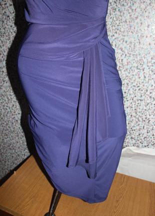 Платье вечернее синее нарядное alexon с декольте коктейльное5 фото