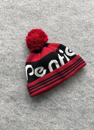 Шикарна шапка penfield big logo stripes hat black/red