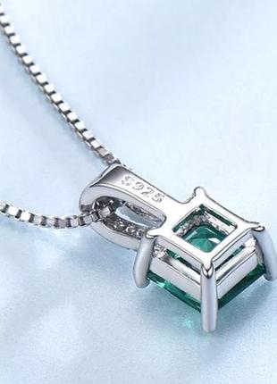 Смарагд сережки кулон срібло5 фото