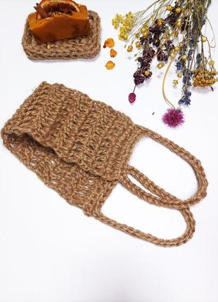 Мочалка для спины 35(60)х10 из джута массажная натуральная длинная лента