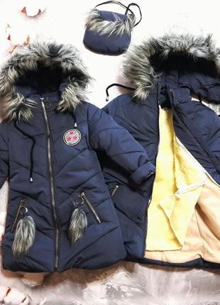 Зимова куртка для дівчинки, зимове пальто8 фото