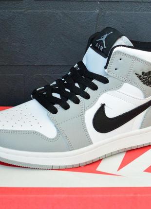 Женские высокие кожаные кроссовки nike air jordan retro #найк3 фото