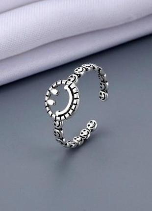 Кільце жіноче смайлик красива біжутерія