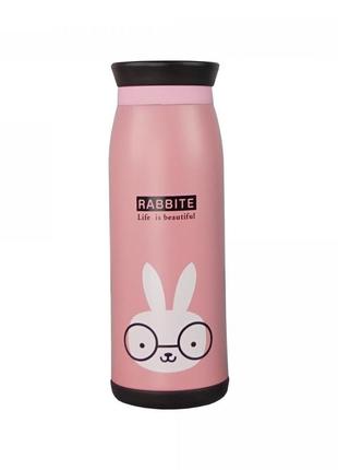 Бутылочка-термос с рисунком, кролик