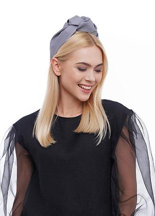 Обідок з еко шкіри сірий