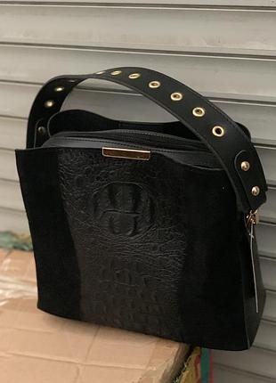 Сумка с натуральной замшей